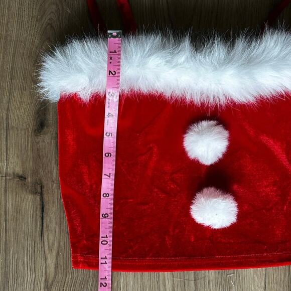 Holly Cupid Red Velvet Christmas Set Faux Fur Trim Women’s Small | Sexy Santa - Picture 7 of 10